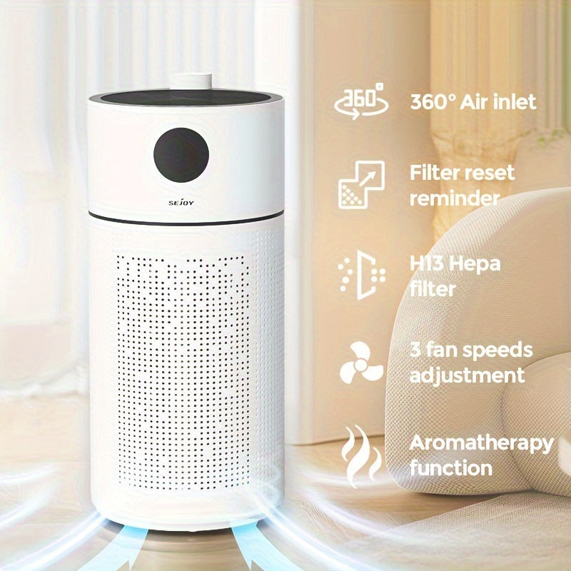Sejoy HEPA Air Purifier For Home Large Room Intelligent Touch Control Air Purifiers For Bedroom LED Display Auto Mode Quiet Mod