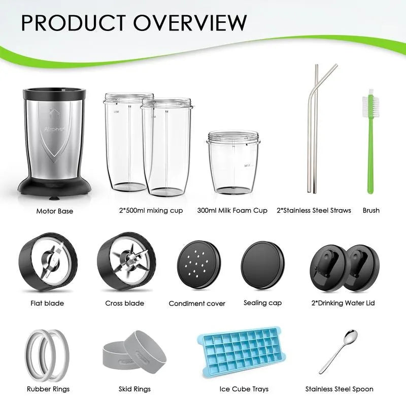 Kitchen Blender for Smoothies,850W,Shakes, and Juices – Personal Blender & Grinder Combo with 2-3 BPA-Free Portable Cups