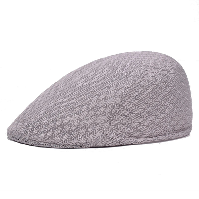 2025 New Summer Casual Beret Hat Unisex Mesh Flat Caps Newsboy Style adjustablr Fashion Breathable Summer Hat for Women Men Caps