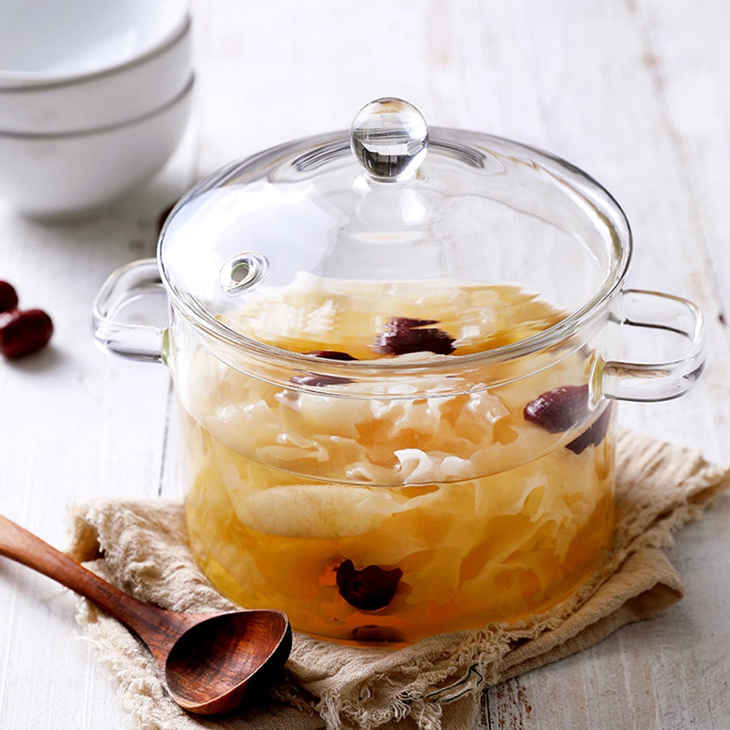 Glass Soup Pots Saucepan with Cover Dust-proof Simmer Pot with Handle for Cooking Ramen Oatmeal Other Dishes shipping from usa