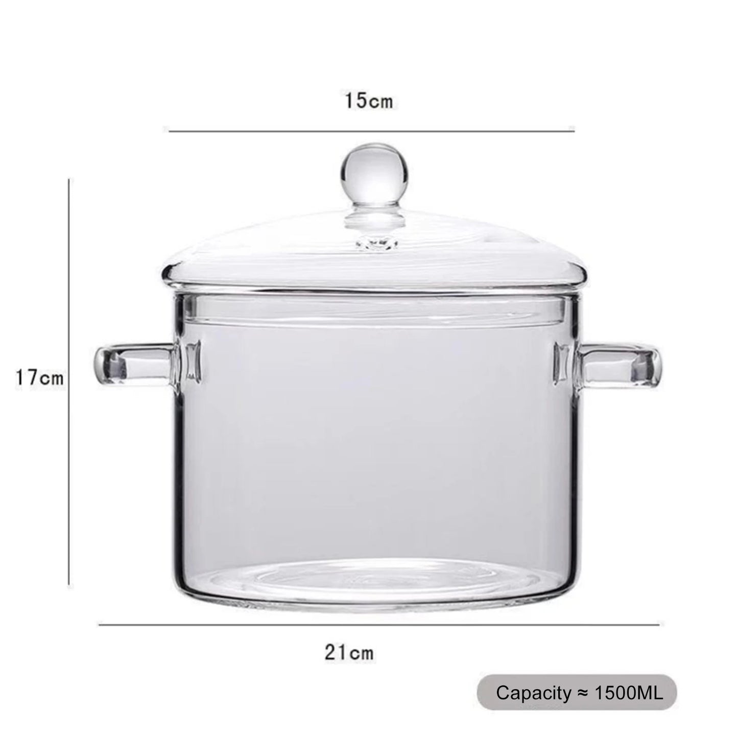 Glass Soup Pots Saucepan with Cover Dust-proof Simmer Pot with Handle for Cooking Ramen Oatmeal Other Dishes shipping from usa