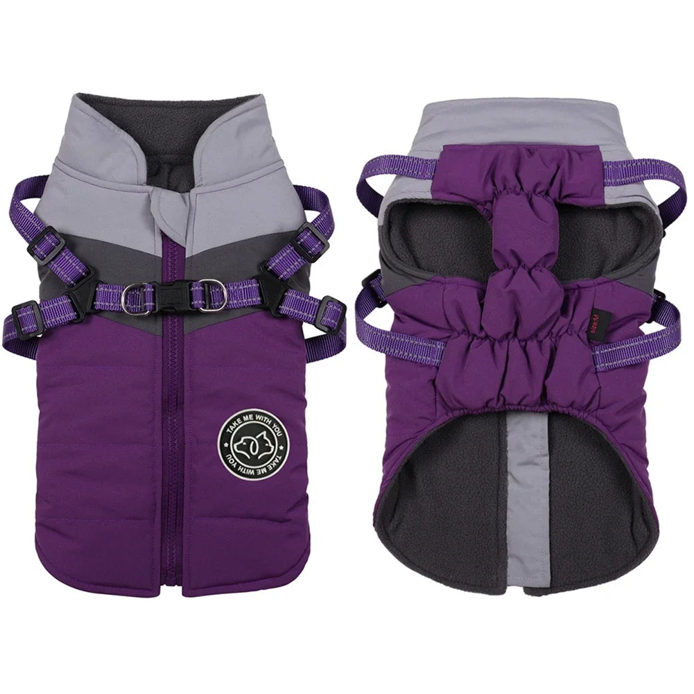 Winter Dog Harness Vest Clothes Puppy Clothing Waterproof Warm Pet Jacket Dog Clothes For Small Dogs Shih Tzu Chihuahua Pug Coat