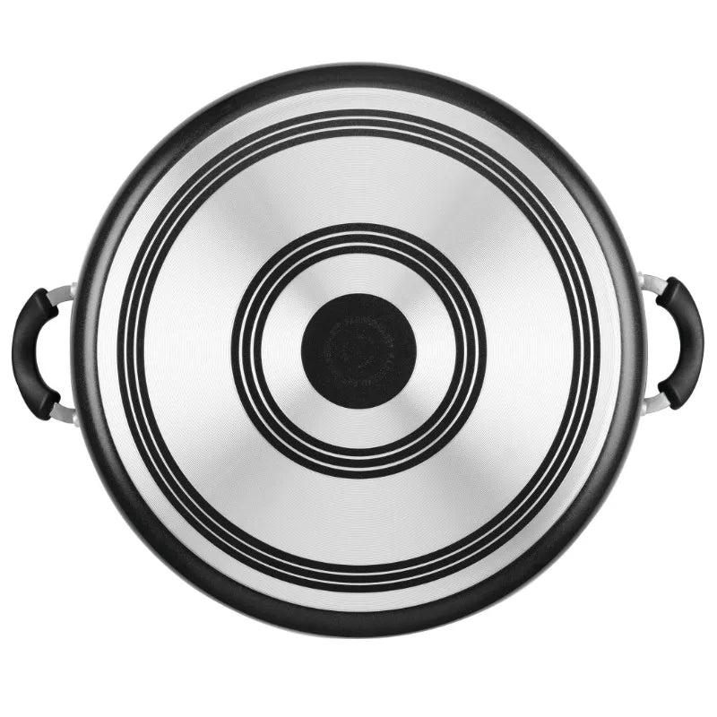 Nonstick Family Pan, Jumbo Cooker with Lid, Easy Clean 14 inch Aluminum Nonstick Covered Family Pan