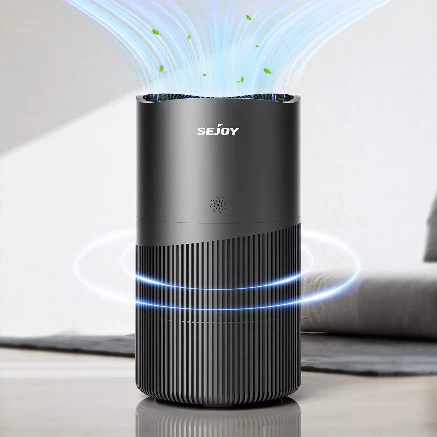 SEJOY 3 Speed HEPA Air Purifier Air Fresh for Home Allergies Dust Pollen CARB Approved Real-Time Air Quality Monitor
