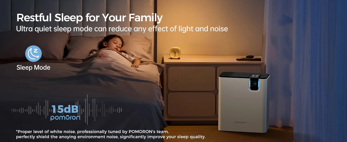 AROEVE Air Purifier 2500Ft² Coverage for Bedroom with Filter H13 HAPA Dual Purification Smart Auto Function CADR Timing Setting