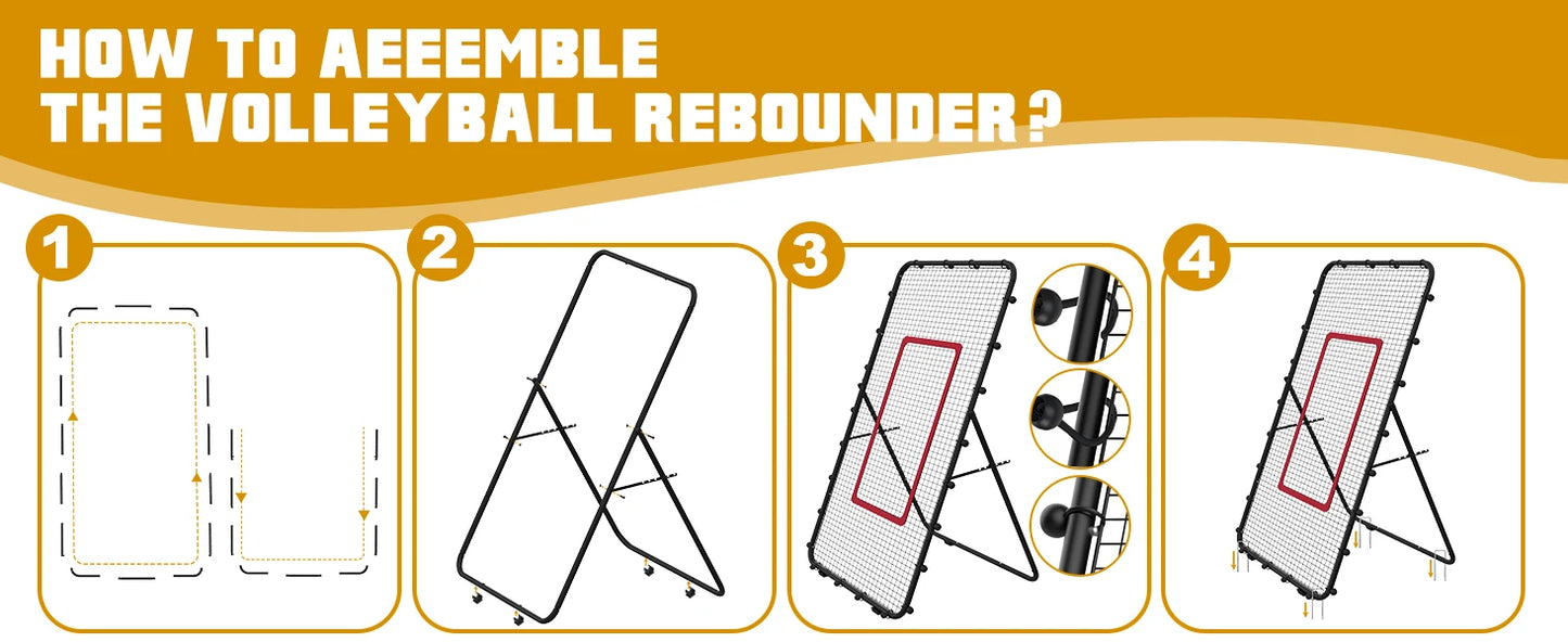 Adjustable 7x4ft Volleyball Net - Multi-Sport Rebounder for Lacrosse/Baseball/Soccer/Tennis, Backyard Hitting & Serving Practice