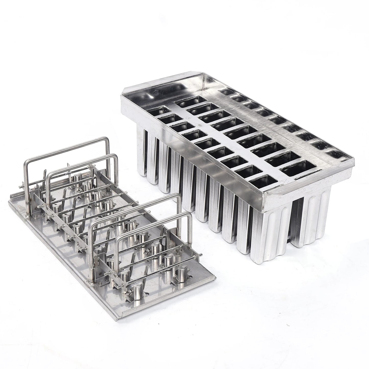 20-Cavity Stainless Steel Ice Pop Mold, Food-Grade Material, Easy to Clean, Ideal for Homemade Healthy Popsicles