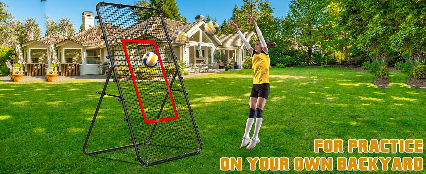 Adjustable 7x4ft Volleyball Net - Multi-Sport Rebounder for Lacrosse/Baseball/Soccer/Tennis, Backyard Hitting & Serving Practice