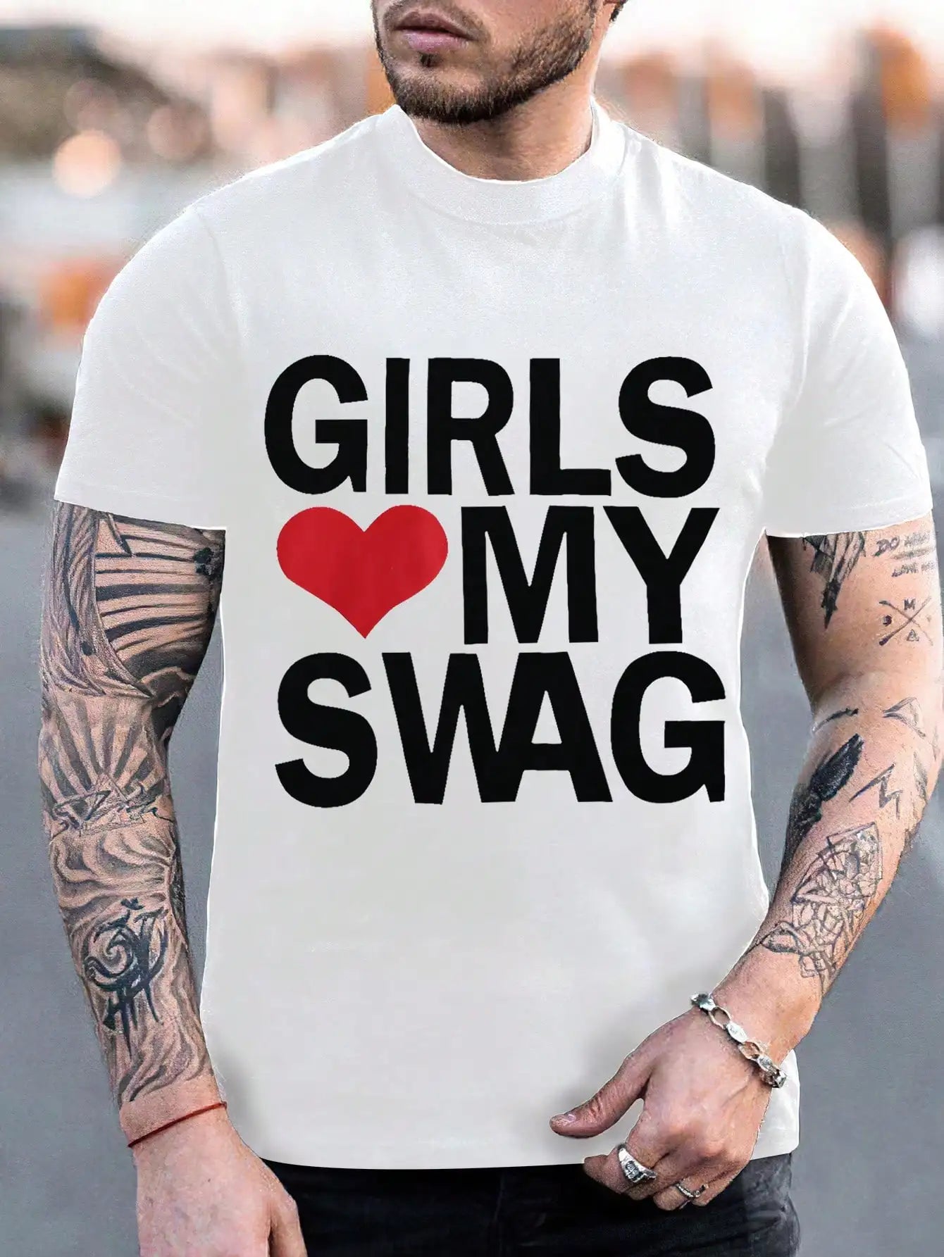 Manfinity LEGND Men T-Shirts Fit Crew Neck Drop Shoulder Short Sleeve Slogan Tee Casual Summer Polyester
