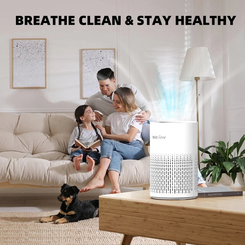 Sejoy Air Purifiers for Bedroom H13 True HEPA Air Filter,4 Speeds,Timer,Quiet Air Cleaner for Home, Office, Living Room