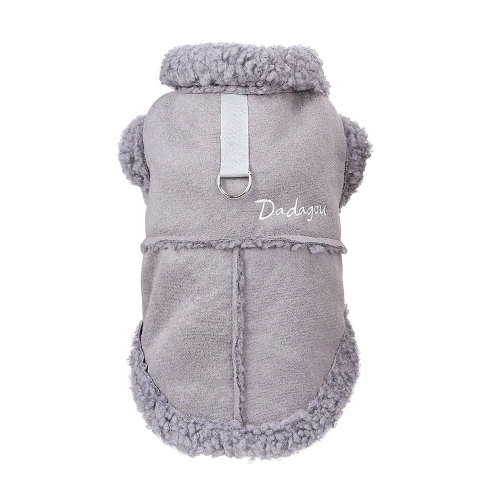 British Style Dog Jacket Lamb Fleece Winter Dog Clothes for Small Dogs Puppy Costume Chihuahua Warm Coat Pet Pug Yorkie Outfits