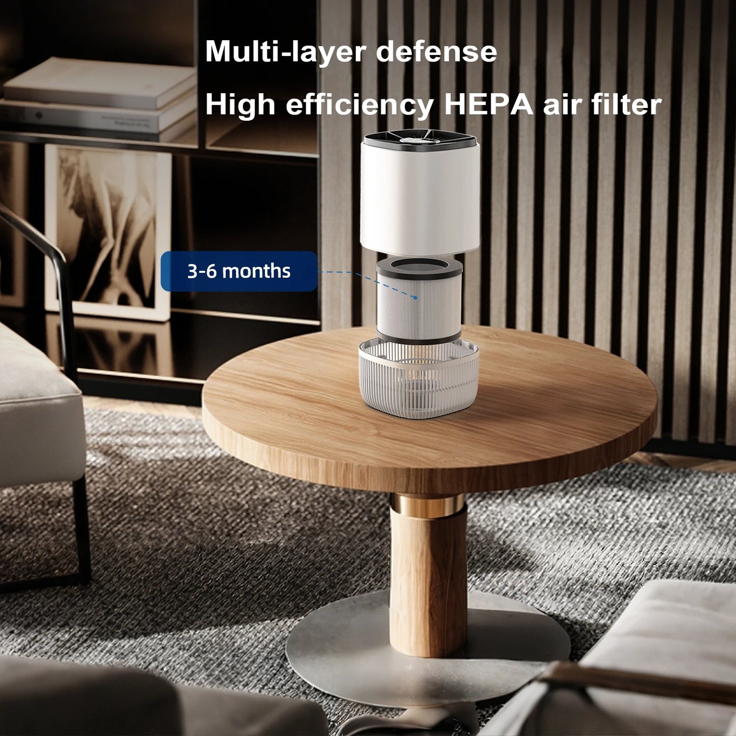 AROEVE Air Purifier For Bedroom Coverage 215 Sq.Ft Cleaner Smoke Odor Remove Dust, Pet Dander For Office RV Home Appliances