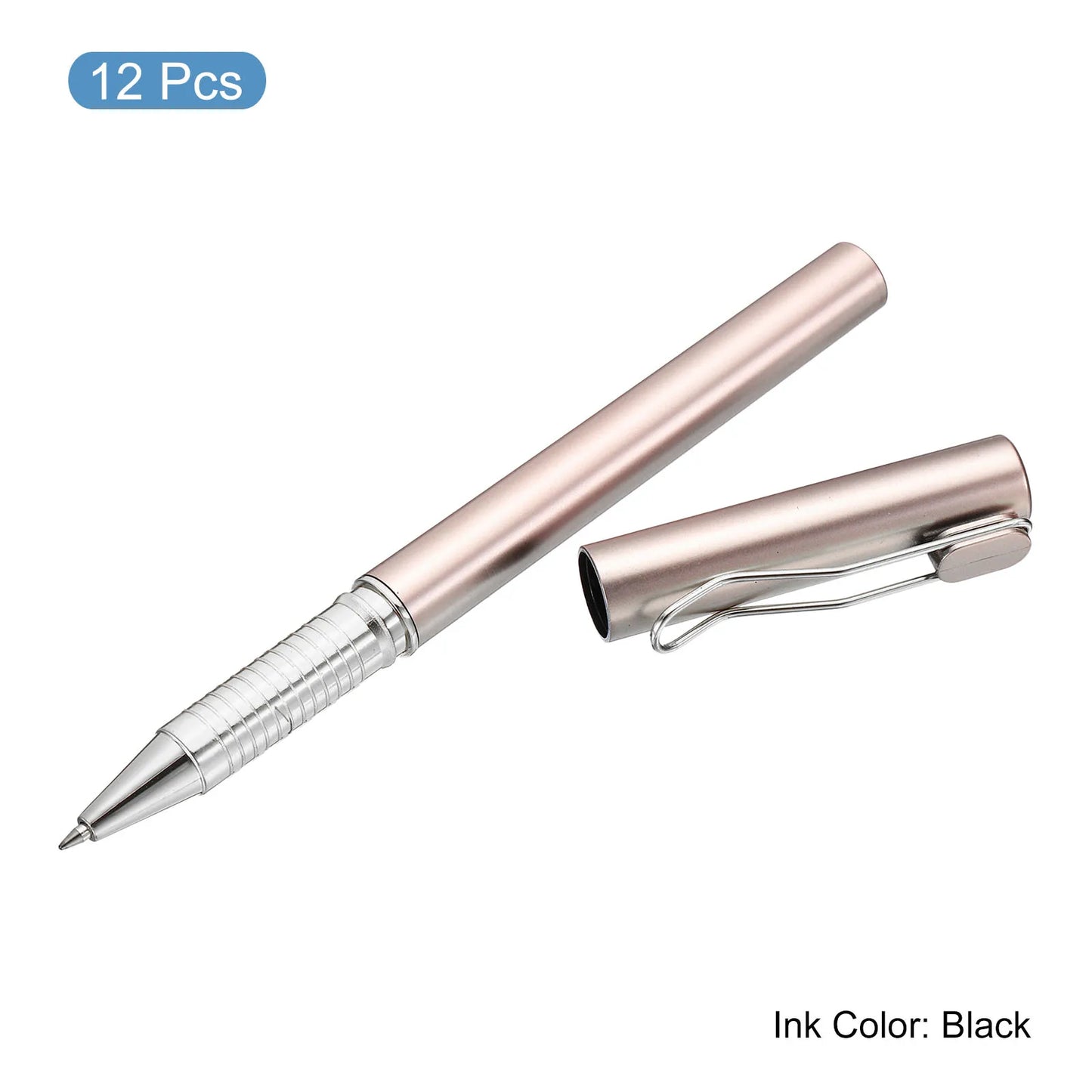 12 Pieces Black Ink Gel Pens Roller Ball Pens 0.5mm Fine Point Smooth Writing Office Supplies