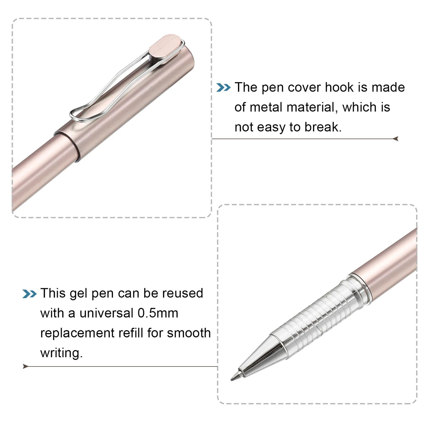 12 Pieces Black Ink Gel Pens Roller Ball Pens 0.5mm Fine Point Smooth Writing Office Supplies