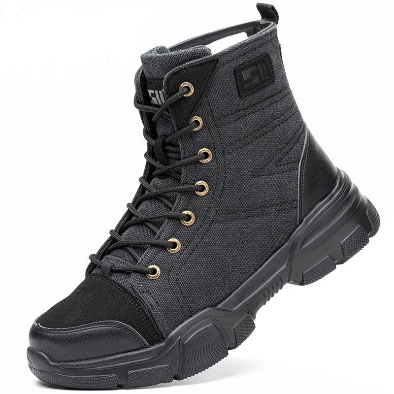 Men's Industrial Safety Shoes Steel Toe Cap Anti Smash Anti Puncture Outsole Outdoor Indestructible Construction Work Shoes