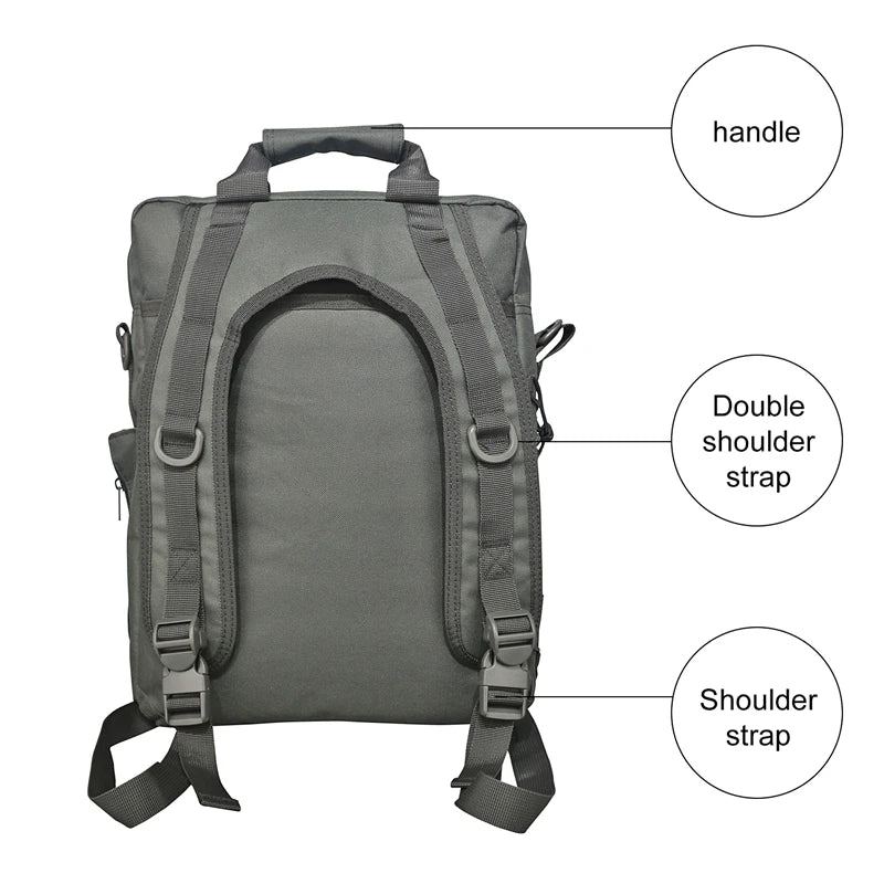 Molle Laptop Bag Tactical Messenger Bag Computer Backpack Fanny Belt Shoulder Camping Outdoor Sports Bag