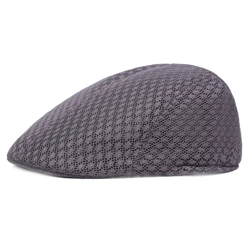 2025 New Summer Casual Beret Hat Unisex Mesh Flat Caps Newsboy Style adjustablr Fashion Breathable Summer Hat for Women Men Caps