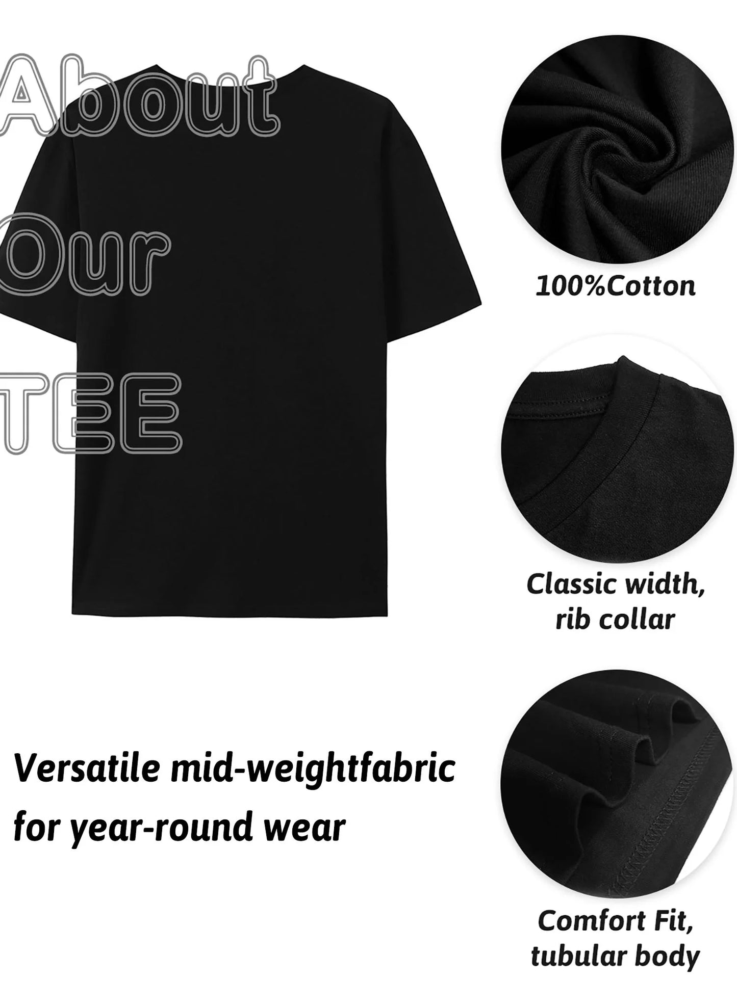 Men's Stylish I Love My Wife Creative Print T-Shirt Crew Neck Short Sleeve Top For Spring And Summer Trendy Streetwear Fashion