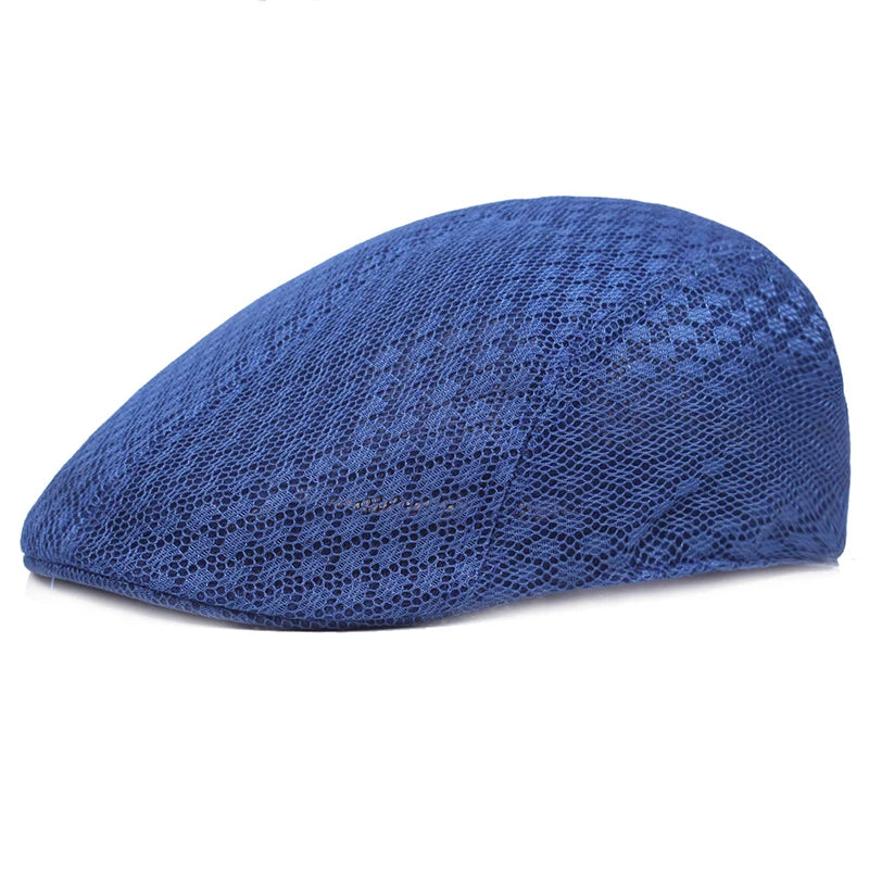 2025 New Summer Casual Beret Hat Unisex Mesh Flat Caps Newsboy Style adjustablr Fashion Breathable Summer Hat for Women Men Caps