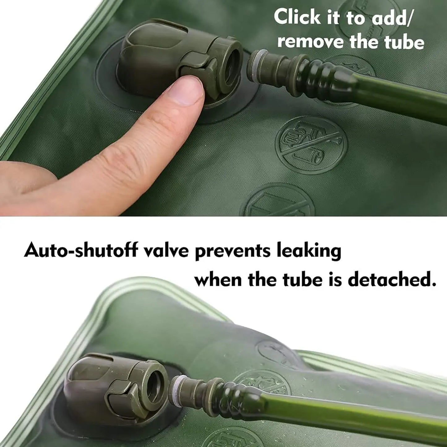 Hydration Bladder 2L Water Bladder for Hiking Backpack Leak Proof Water Reservoir Storage Bag Military Green 2 Liter
