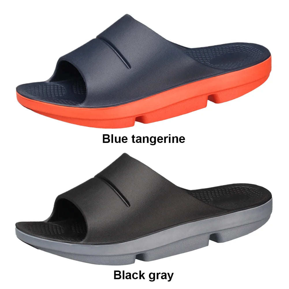 Mens Plantar Fasciitis Thick Cushion Slides Arch Support Summer Beach Sandals Lightweight Recovery Footwear for Indoor Outdoor