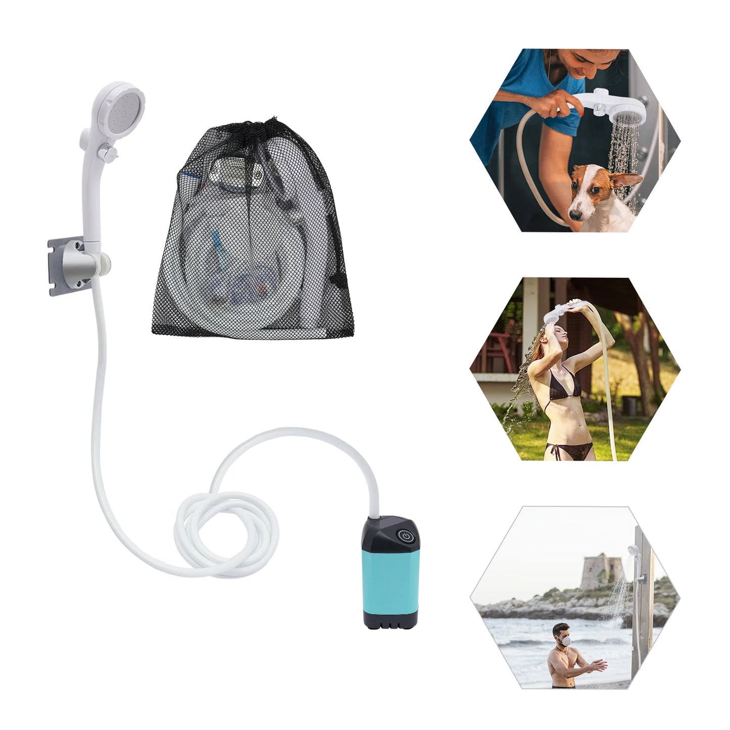 Camping Shower Portable Beach Shower Electric Camp Shower Kit RV Travel