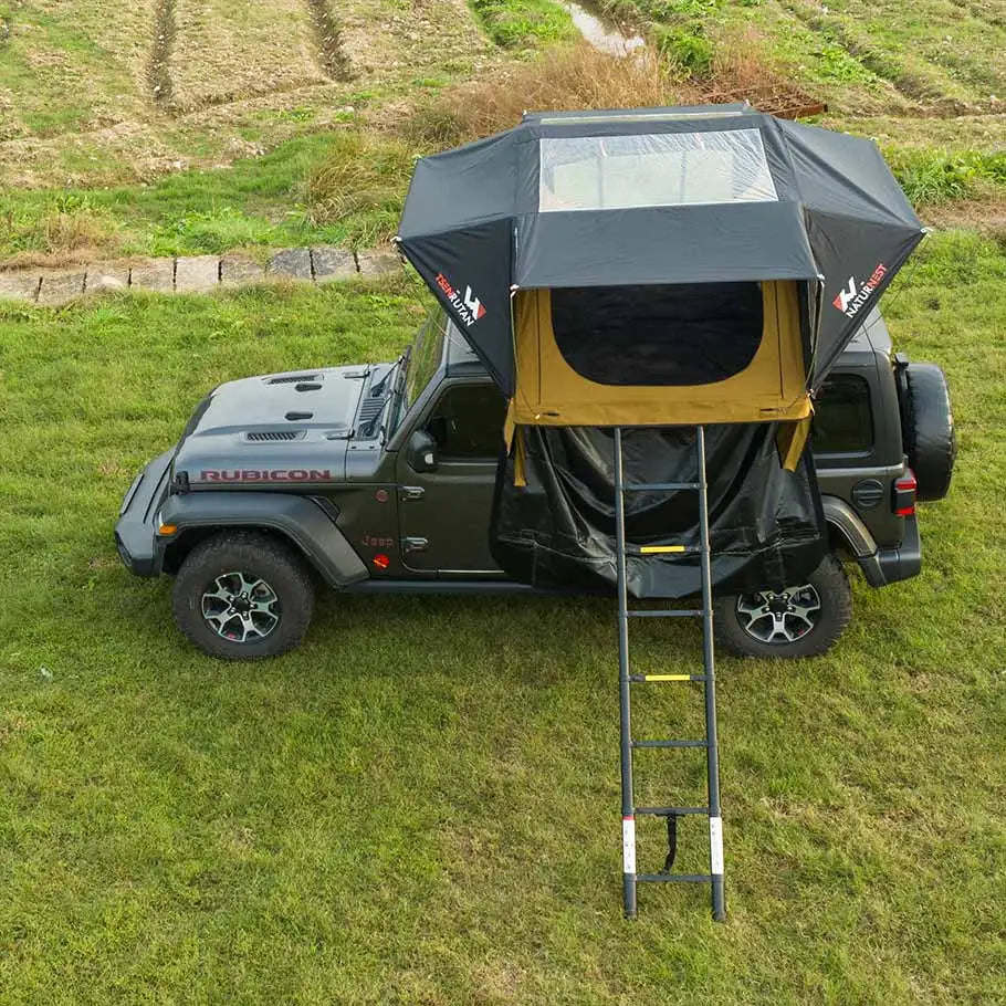 Rooftop Tent Naturnest Andromeda Car Roof Top Tent Soft Cover Tents for Camping RTT Overlanding Tent with Telescopic Ladder