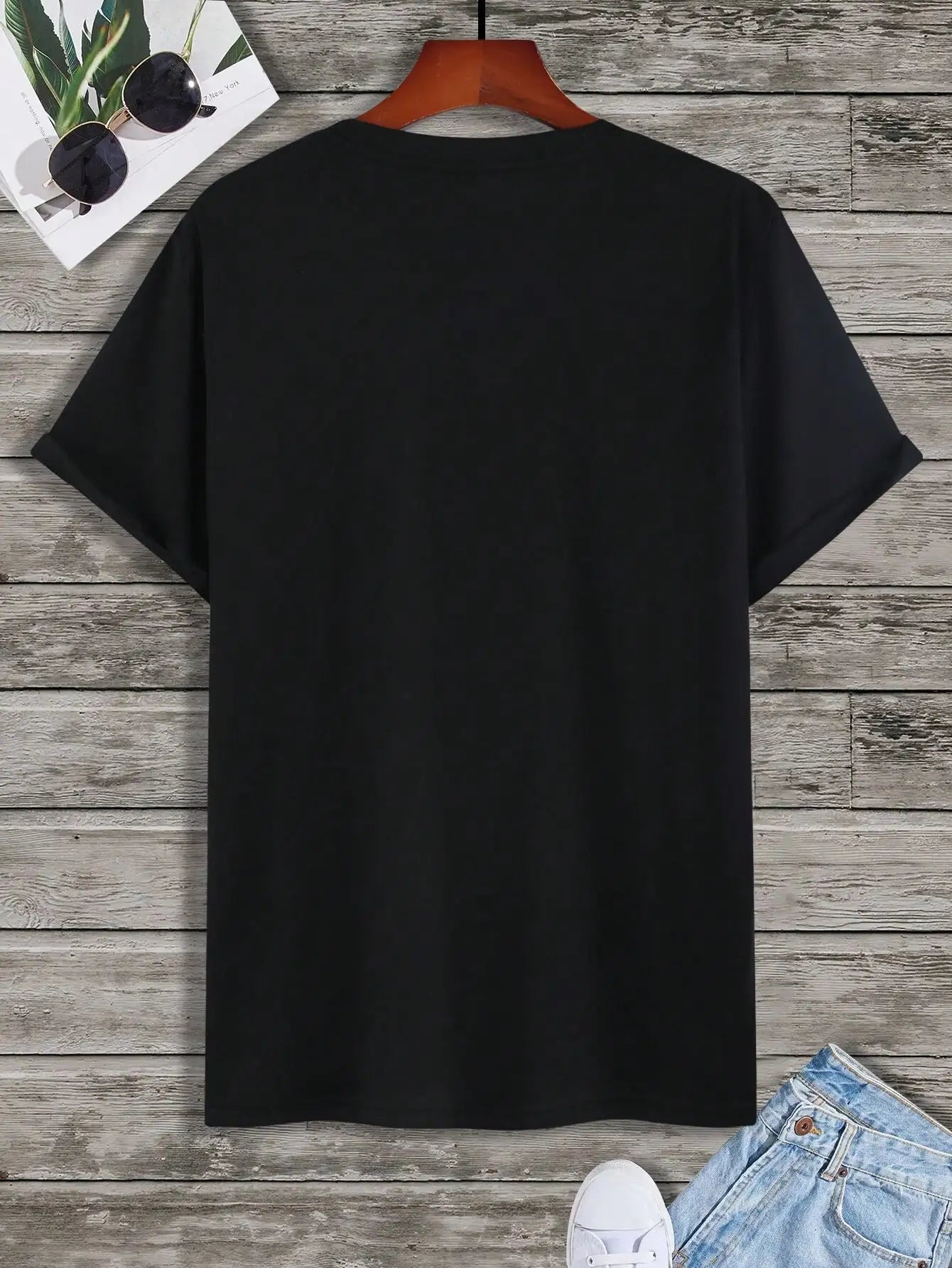 Manfinity LEGND Men T-Shirts Fit Crew Neck Drop Shoulder Short Sleeve Slogan Tee Casual Summer Polyester