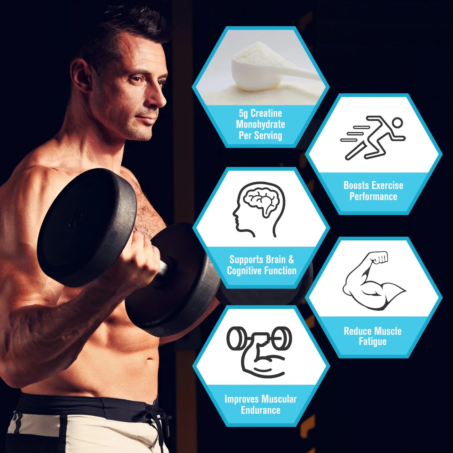 Beworths 300g Creatine Monohydrate Fitness Supplements Build Muscle Endurance Non-GMO Gluten-Free