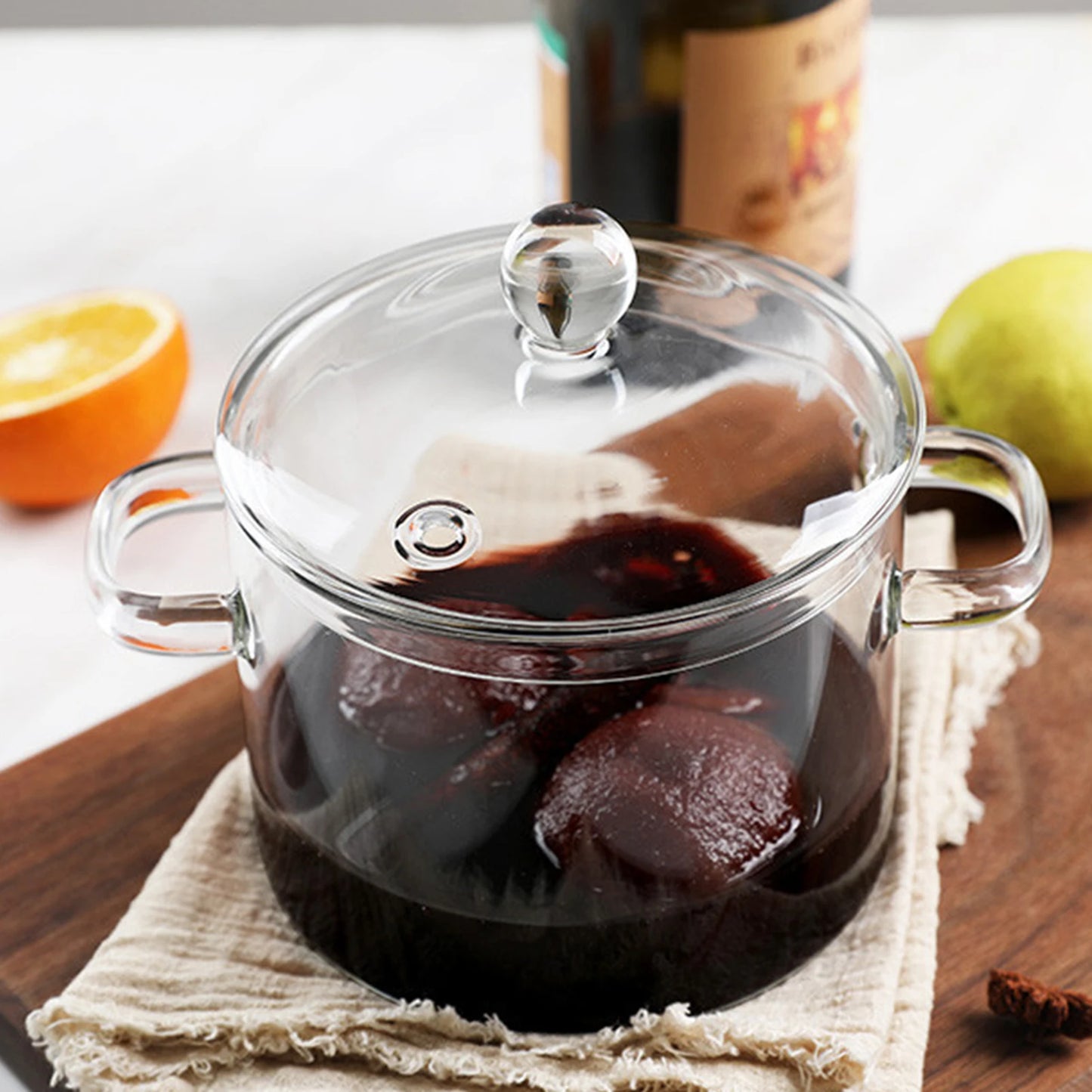 Glass Soup Pots Saucepan with Cover Dust-proof Simmer Pot with Handle for Cooking Ramen Oatmeal Other Dishes shipping from usa