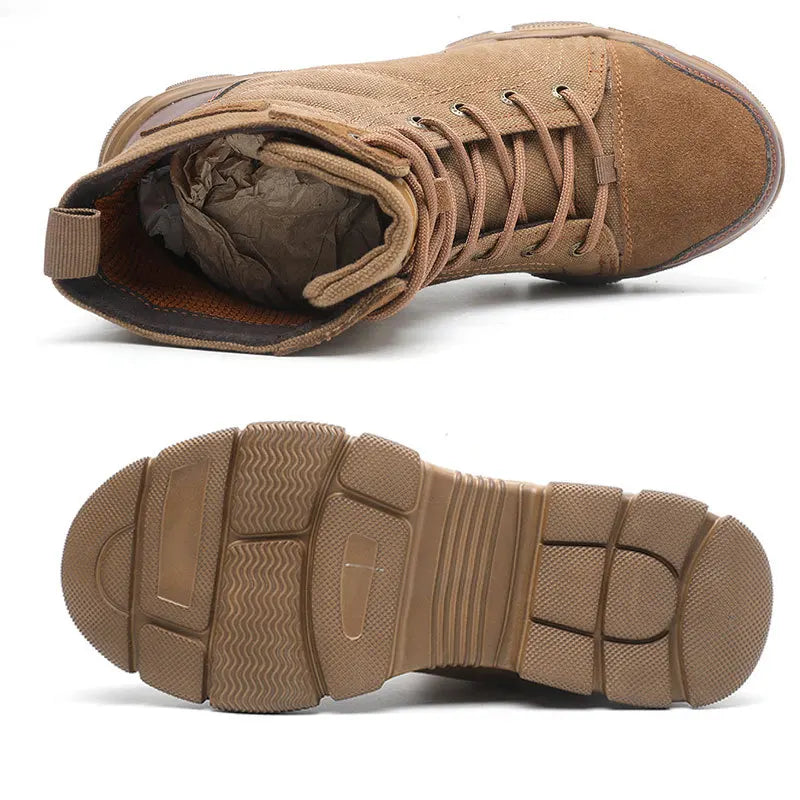 Men's Industrial Safety Shoes Steel Toe Cap Anti Smash Anti Puncture Outsole Outdoor Indestructible Construction Work Shoes