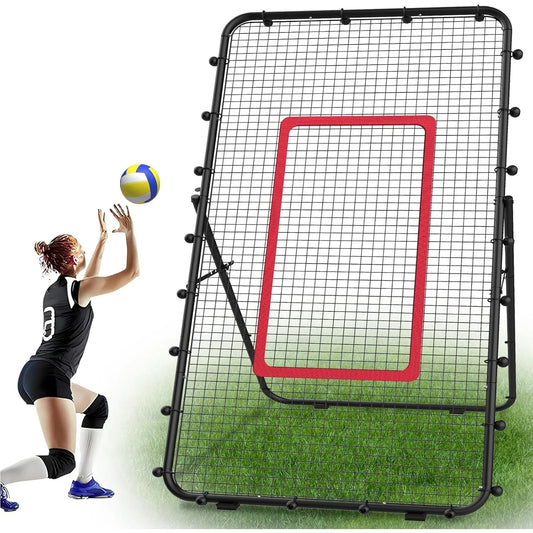 Adjustable 7x4ft Volleyball Net - Multi-Sport Rebounder for Lacrosse/Baseball/Soccer/Tennis, Backyard Hitting & Serving Practice