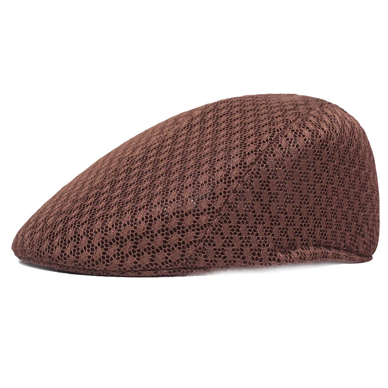 2025 New Summer Casual Beret Hat Unisex Mesh Flat Caps Newsboy Style adjustablr Fashion Breathable Summer Hat for Women Men Caps