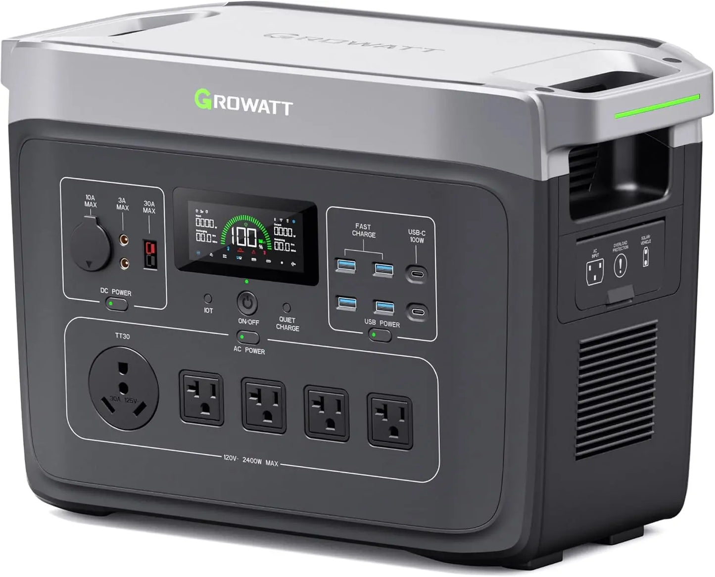 2000 Electric Solar Generator 2048Wh LifePO4 Battery 2200W AC Output for Home Use Outdoor Camping and Emergency Backup