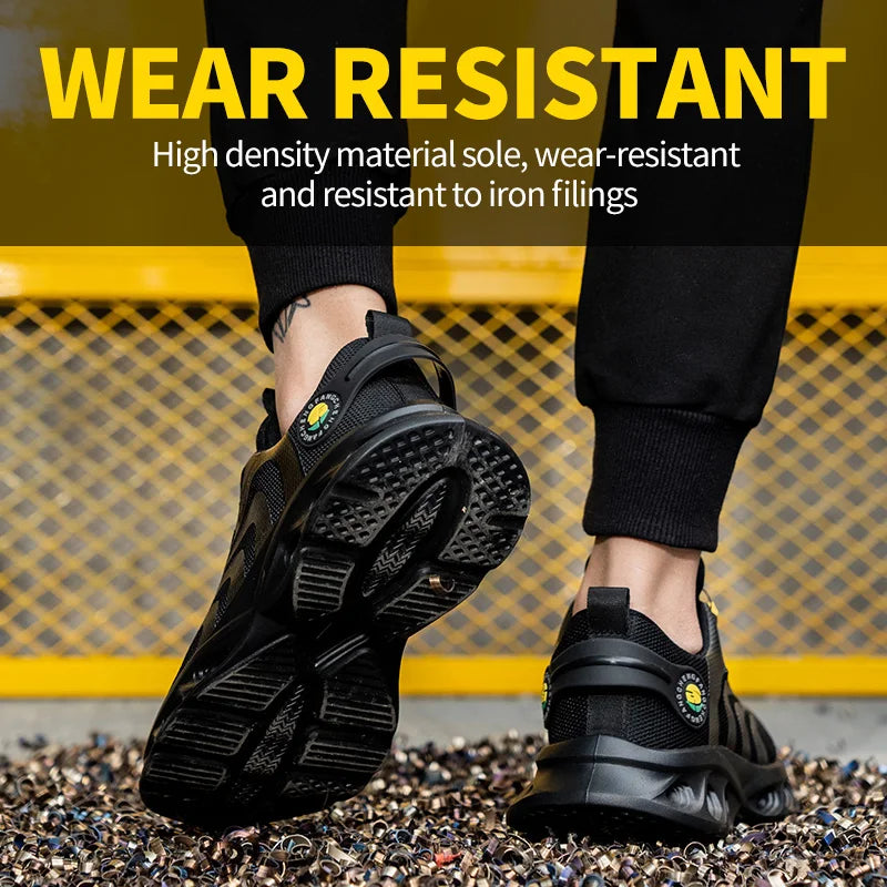 Lace-Free Breathable Lightweight Comfortable Anti-Smashing Anti-Puncture Safety Shoes