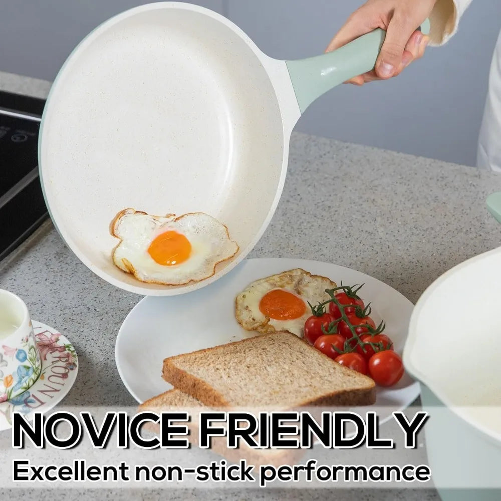 23pcs Pots and Pans Set Non Stick, Kitchen Cookware Set with Casserole, Frying & Saucepans, Oven Safe & Stovetop Agnostic (Gas,