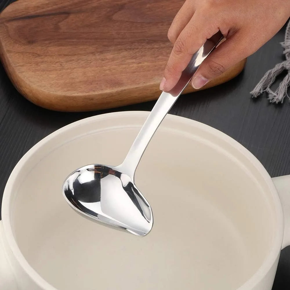 Sauce Ladle, BuyGo Drizzle Spoon with Spout Gravy Soup Ladle, Stainless Steel Kitchen Utensil, Mirror Polish & Dishwasher Safe,