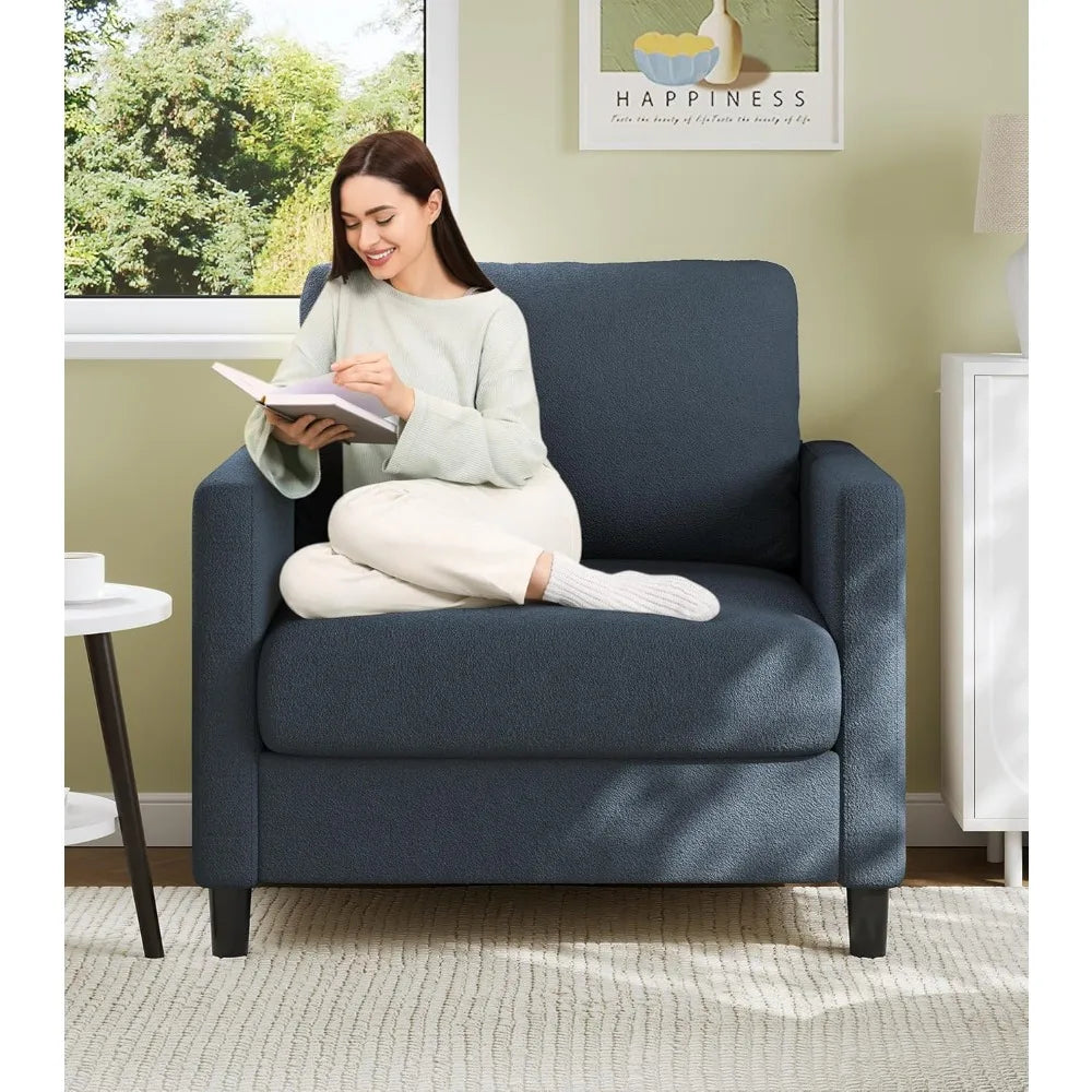 Sofa Accent Chair, 33" Reading Chair for Bedroom, Tool-Free Setup Living Room Accent Chairs, Comfy Arm Chairs Living Room,