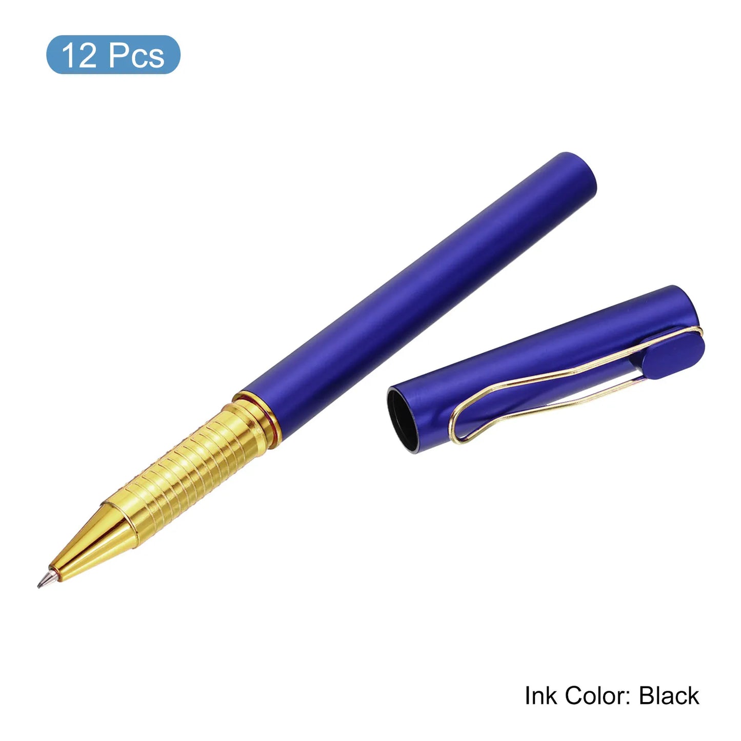 12 Pieces Black Ink Gel Pens Roller Ball Pens 0.5mm Fine Point Smooth Writing Office Supplies