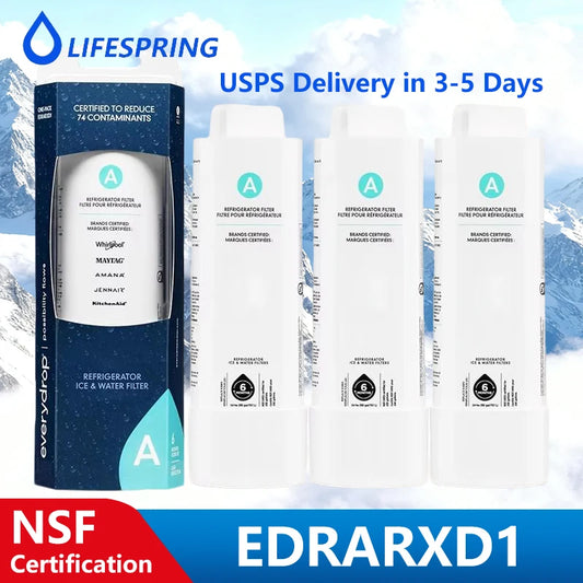EDRARXD1 Refrigerator Water Filter Compatible with Whirlpool EDRARXD1B, WRMF3636RZ, WRFF3536SZ, WRMF3636RV WRFF3436RZ WRMF3636RW