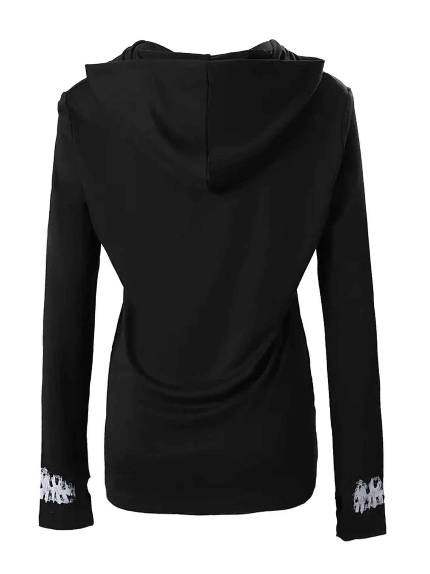 Women s Long Sleeve Halloween Skull Print Hooded Hoodies Shirts Spring Fall Casual Tops Streetwear Fashion Pullover Sweatshirt