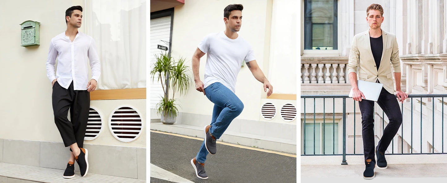 Men's Casual Sneakers Oxfords Business Mesh Breathable Walking Athletic Shoes