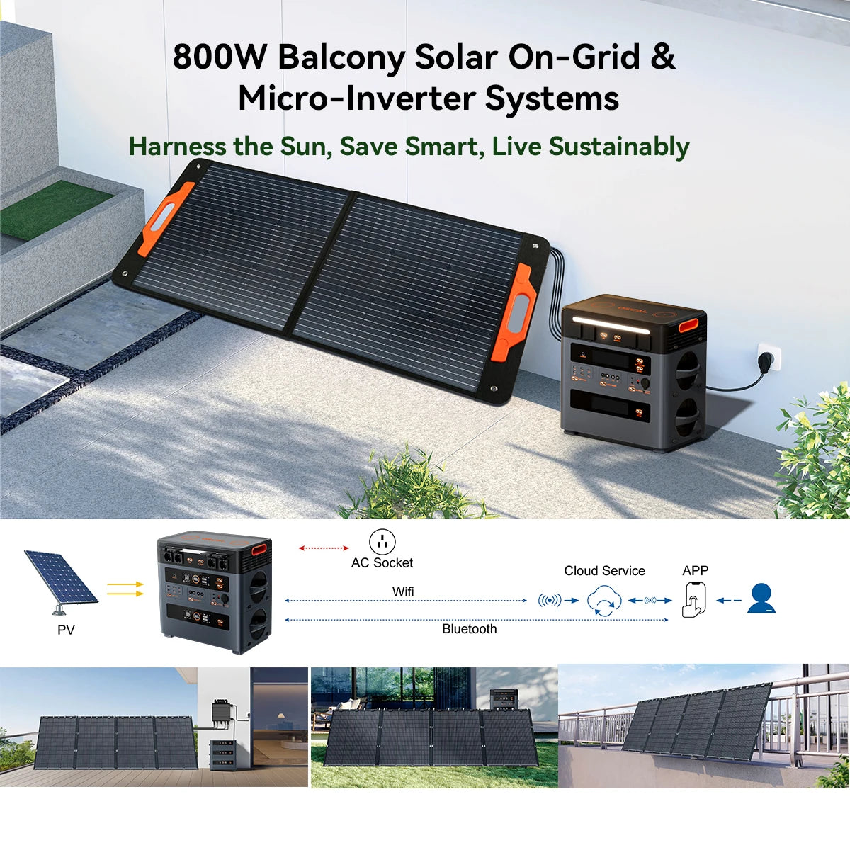 OSCAL PowerMax 2400 Portable Power Station 2400W Solar Generator 1872Wh LiFePO4 Battery with HD Stereo Speakers for Outdoor Camping
