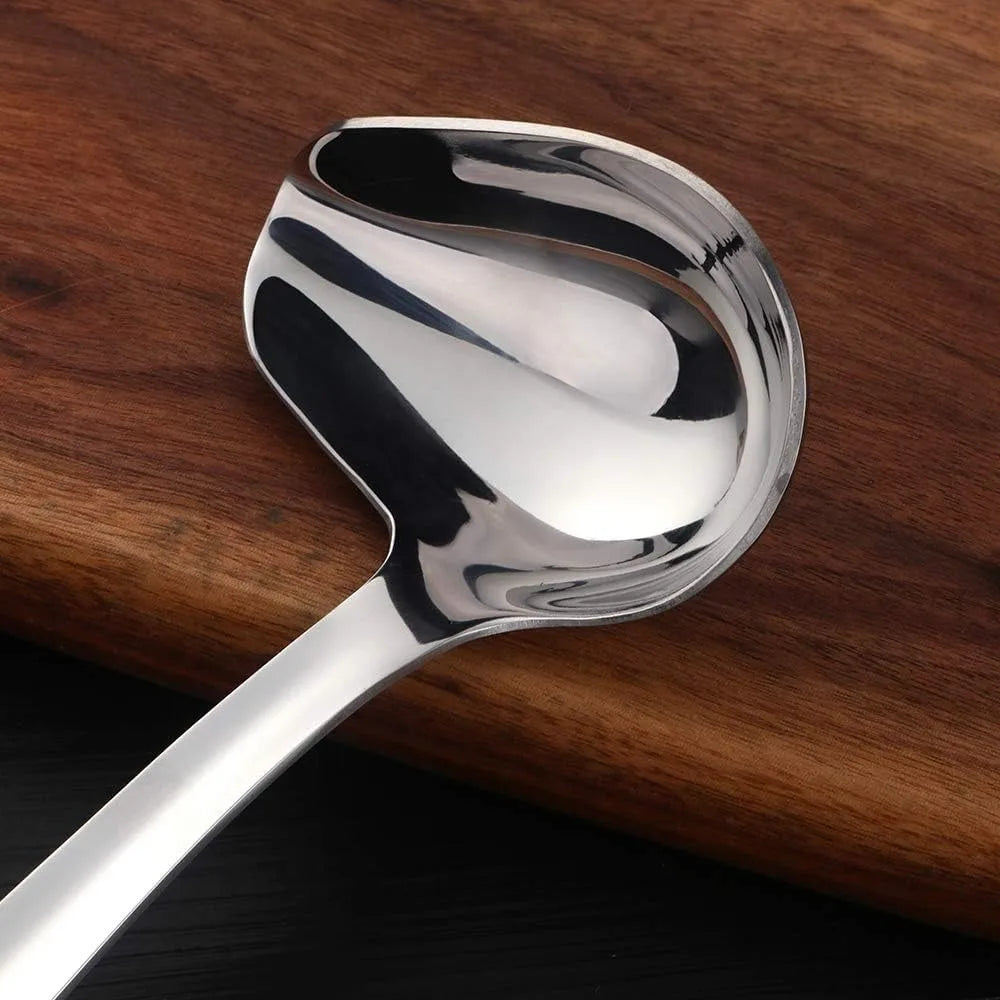 Sauce Ladle, BuyGo Drizzle Spoon with Spout Gravy Soup Ladle, Stainless Steel Kitchen Utensil, Mirror Polish & Dishwasher Safe,