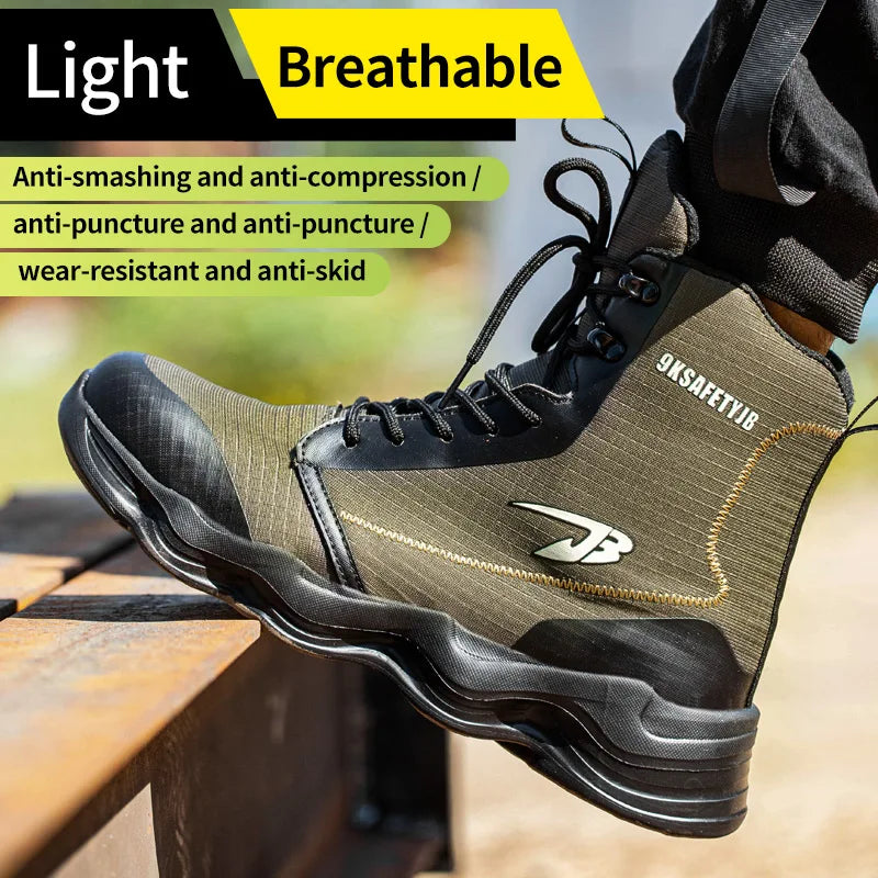 Fashionable Breathable Anti-Smash and Anti-Puncture Safety Shoes for Men