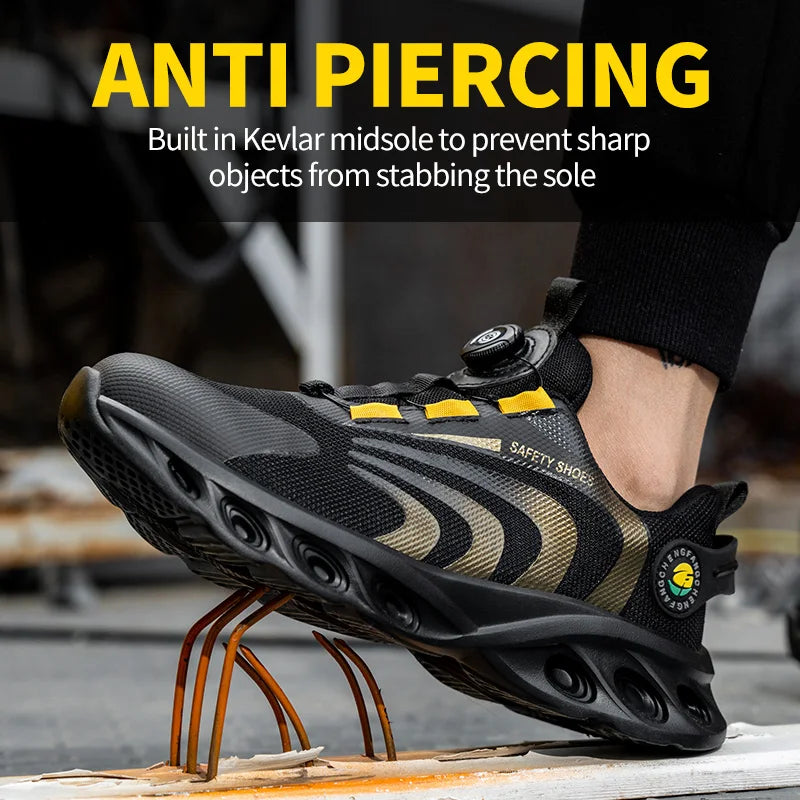 Lace-Free Breathable Lightweight Comfortable Anti-Smashing Anti-Puncture Safety Shoes