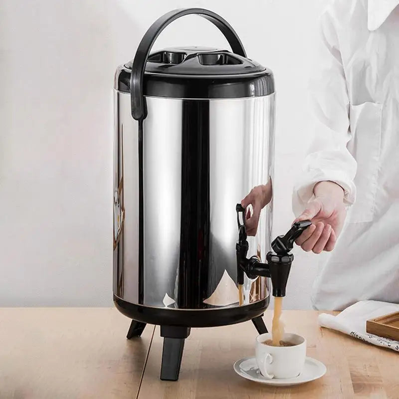 Insulated Beverage Dispenser 12L 10L  8L Stainless Steel Thermal Carafe Pot With Spigot Large Capacity Hot Liquids Container