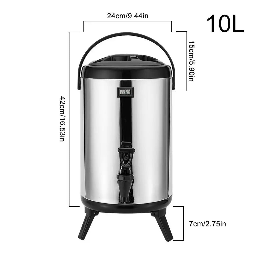 Insulated Beverage Dispenser 12L 10L  8L Stainless Steel Thermal Carafe Pot With Spigot Large Capacity Hot Liquids Container
