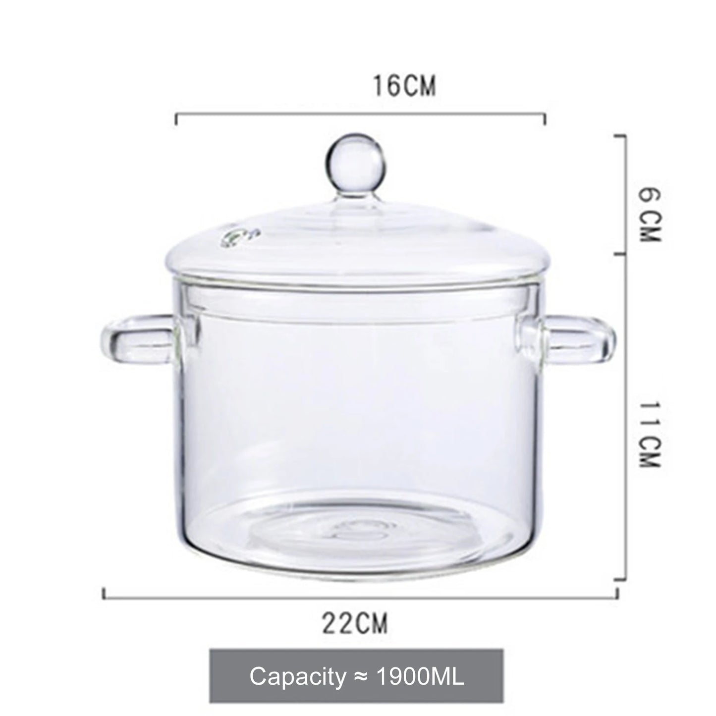 Glass Soup Pots Saucepan with Cover Dust-proof Simmer Pot with Handle for Cooking Ramen Oatmeal Other Dishes shipping from usa