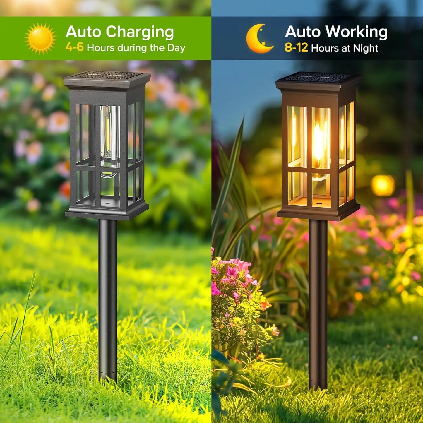 6 Pack Solar Pathway Lights - Super Bright Outdoor Solar Lights for Patio/Patio/Sidewalk - Outdoor Gifts